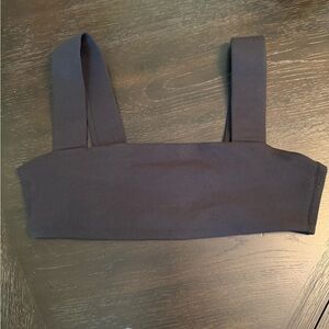 We Wore What Women's Bandeau Bra Top Jet Black Pullover Wire Free size M